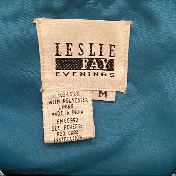 NWT~Vintage LESLIE FAY Women Silk Evening Sequin Embellished Party Jacket-Medium - Picture 6 of 8